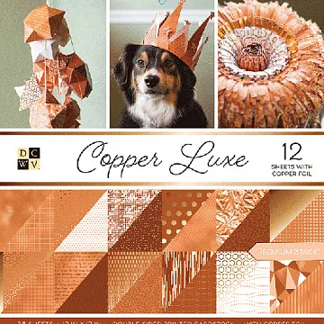 Набор бумаги с фольгированием 30х30 см "Copper luxe", 36 листов (DCWV)