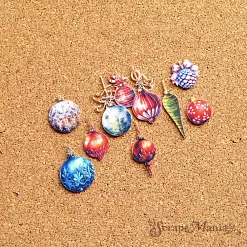 Набор тканевых высечек "Елочные шары", 33 шт (ScrapMania)