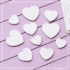 Заготовка для тиснения "Сердечки", 4х3,7 см (СкрапМагия)