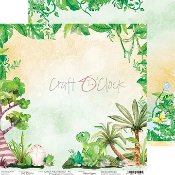Бумага 30х30 см "Dino adventures 05" (CraftO'clock)