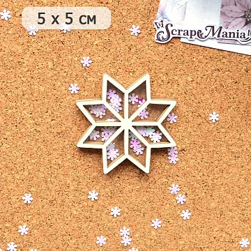 Шейкер "Новогодние гномы. Звезда мини", 5х5 см (ScrapMania)