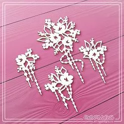 Чипборд "Цветы с подвесками", 4,7х8,7 см (СкрапМагия)