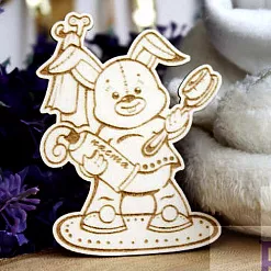 Украшение из чипборда "Зайка со строчкой 284" (Fantasy)