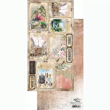 Бумага 15х30 см "Memories from the Trip. Для вырезания. Ярлыки" (Alchemy of Art)