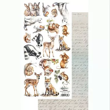 Бумага 15х30 см "Memory of Spring. Для вырезания. Животные" (Alchemy of Art)