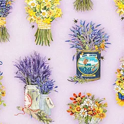 Отрез ткани 50х55 см "Букеты лаванды" (Peppy)