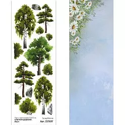 Лист с картинками 10х30 см "Летняя деревня. Лес" (ScrapMania)