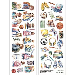 Лист с картинками 10х30 см "Школьная жизнь. Ученики" (ScrapMania)