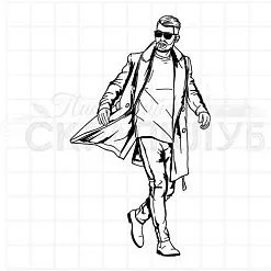 Штамп "Мужчина в пальто", 5,8х10 см (Скрапклуб)