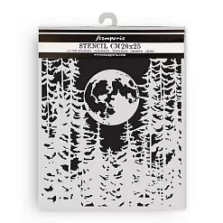 Трафарет 20х25 см "Herbarium Silvae. Луна в лесу" (Stamperia)