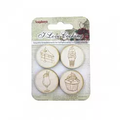 Набор деревянных украшений "Готовим Дома. Десерты" (ScrapBerry's) Набор деревянных украшений "Готовим Дома. Десерты" (ScrapBerry's)