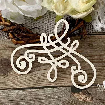 Украшение из чипборда "Вензель 10" (LeoMammy)