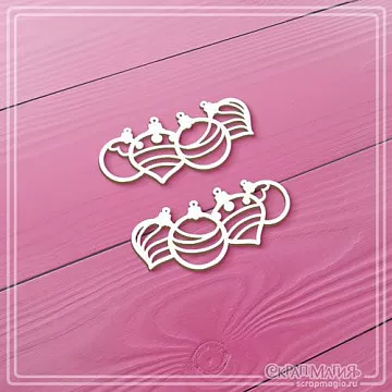 Чипборд "Елочные украшения", 5х2,2 см (СкрапМагия)