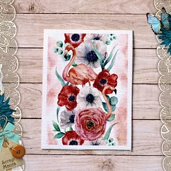 Тканевая карточка "Роскошный фламинго. Счастливые" (ScrapMania)