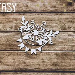 Чипборд "Растяжка цветок с флажками 2276" (Fantasy) Чипборд "Растяжка цветок с флажками 2276" (Fantasy)