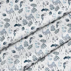Отрез ткани 79х50 см "Фауна акварель" (Cotton)