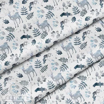 Отрез ткани 79х50 см "Фауна акварель" (Cotton)