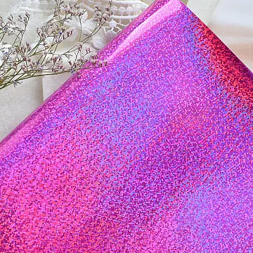 Отрез экокожи 30х69 см "Глянцевый глиттер. Фуксия" (Pty Китай)