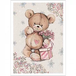 Тканевая карточка "Медвежата. Подарочек" (ScrapMania)