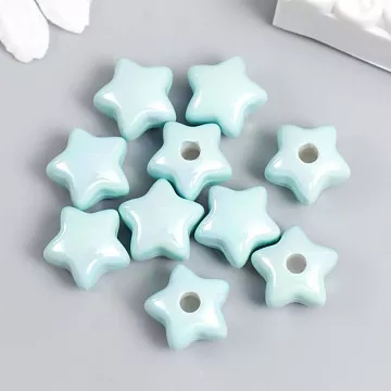 Набор акриловых украшений "Звездочка. Перламутр мятный", 10 шт (АртУзор)