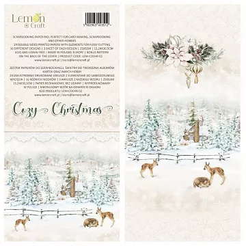 Набор бумаги 15х30 см "Cozy Christmas", 24 листа (Lemon Craft)