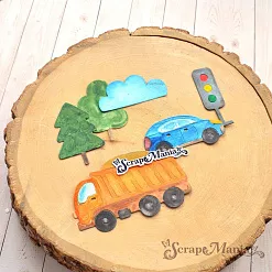 Нож "Детство. Транспорт большой", 4,5х7,5 см (ScrapMania)