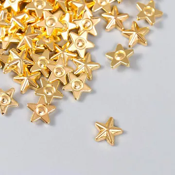 Набор акриловых украшений "Звезды. Золото", 1х1 см, 100 шт (АртУзор)