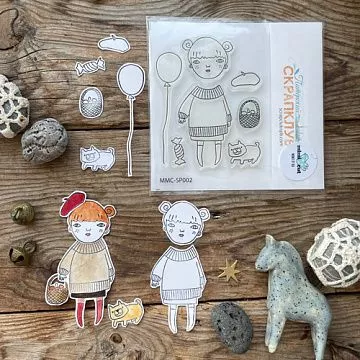 Набор штампов "Девочка-осень", 3,5х5,2 см (MimiCut)
