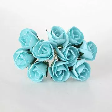 Букет больших роз с полураскрытым бутоном "Бирюзовый", 10 шт (Craft)
