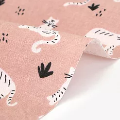 Отрез ткани 75х45 см "Лен. Doodling tiger pink" (Daily Like)