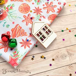Чипборд "Имбирное Рождество. Шейкер. Дом с двумя окнами. Мини" (ScrapMania) Чипборд "Имбирное Рождество. Шейкер. Дом с двумя окнами. Мини" (ScrapMania)
