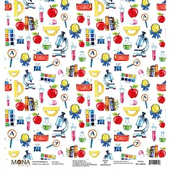 Набор бумаги 30х30 см "School", 12 листов (MonaDesign)