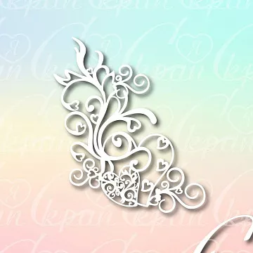 Чипборд "Сердце-завиток", 6,4х7,5 см (LeoMammy)
