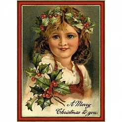 Тканевая карточка "Английское Рождество. С омелой" (ScrapMania)