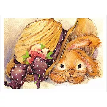 Тканевая карточка "Зайчонок. В шляпке" (ScrapMania)