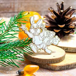 Чипборд "Зайчонок со звёздочкой", 4,5х5,5 см (WoodHome)