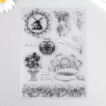 Штамп "Тюльпаны", 15х21 см