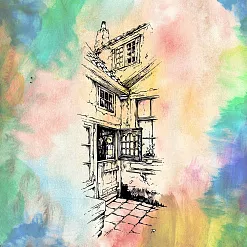 Штамп "Внутренний дворик", 3,5х8 см (Креатив)