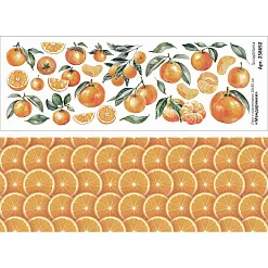 Лист с картинками 10х30 см "Мандаринки" (ScrapMania) Лист с картинками 10х30 см "Мандаринки" (ScrapMania)