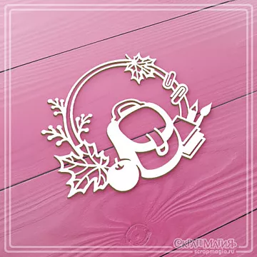 Чипборд "Рамка круглая. Школа", 6,5х5,2 см (СкрапМагия)