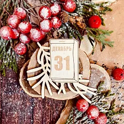 Чипборд "Надпись. 31 декабря на календаре", 5,8х5,3 см (WoodHome) Чипборд "Надпись. 31 декабря на календаре", 5,8х5,3 см (WoodHome)