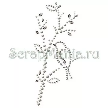 Наклейки из страз "Птица" серебряный