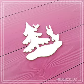 Чипборд "В лесу родилась елочка"3,4х4,7 см (СкрапМагия)