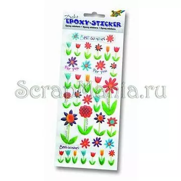 Набор эпоксидных наклеек "Цветы" (Folia)