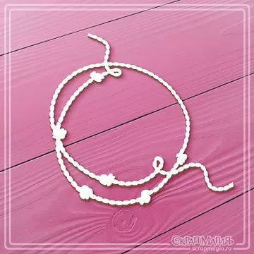 Чипборд "Рамка круглая большая. Морской канат", 6,8х10,5 см (СкрапМагия)