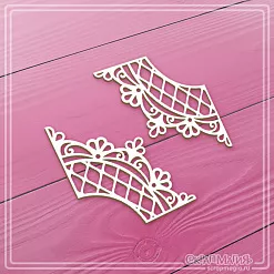 Чипборд "Кружевные уголки" 4,3х5,1 см (СкрапМагия)