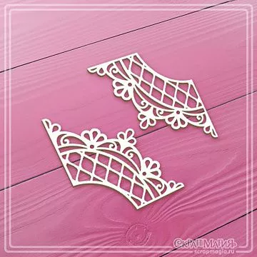 Чипборд "Кружевные уголки" 4,3х5,1 см (СкрапМагия)