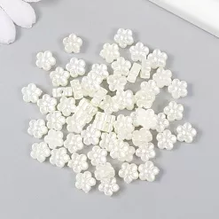 Набор бусин "Жемчужные микро цветочки", 0,9х0,9 см, 60 шт (АртУзор) Набор бусин "Жемчужные микро цветочки", 0,9х0,9 см, 60 шт (АртУзор)