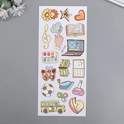 Наклейки 10х24 см с фольгированием "Школьные увлечения" (АртУзор) Наклейки 10х24 см с фольгированием "Школьные увлечения" (АртУзор)