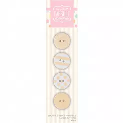 Набор пуговиц "Spots & Stripes Pastels", цвет нежно-желтый (DoCrafts)